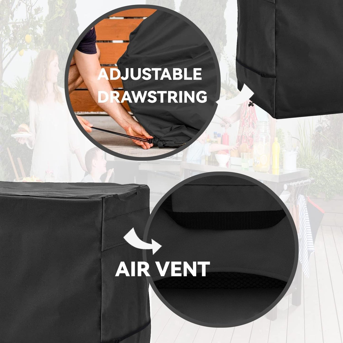 Outdoor Prep Table Cover - Heavy Duty Waterproof Cover for Outdoor Stainless Steel Table,Black