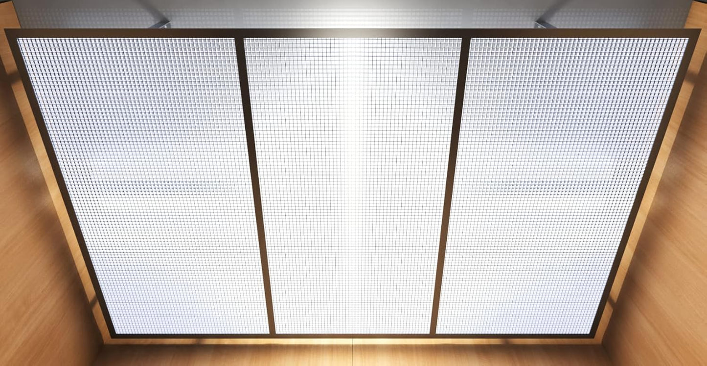 Fluorolite Plastics| Egg Crate Panel|Polystyrene| Color -White| Nominal 24" x 48" with 1/2" x 1/2" x 3/8" Cell Size (Custom Size Available) (2 Pack)