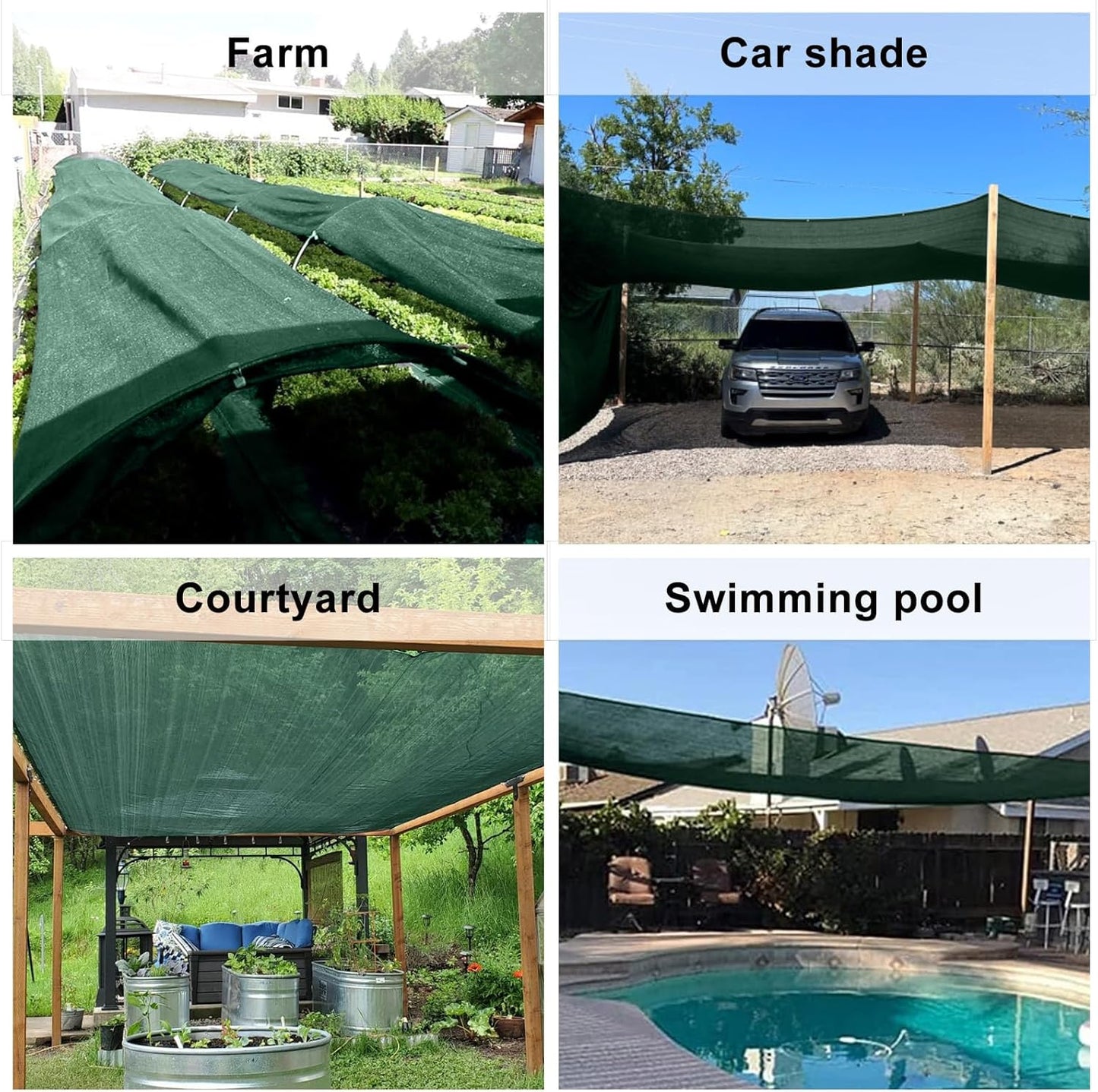 LOVE STORY 6.5x10FT 55% Green Shade Cloth Sun Shade Net with Grommets Sunblock Net Mesh Tarp for Garden,Plants Cover,Greenhouse and Patio