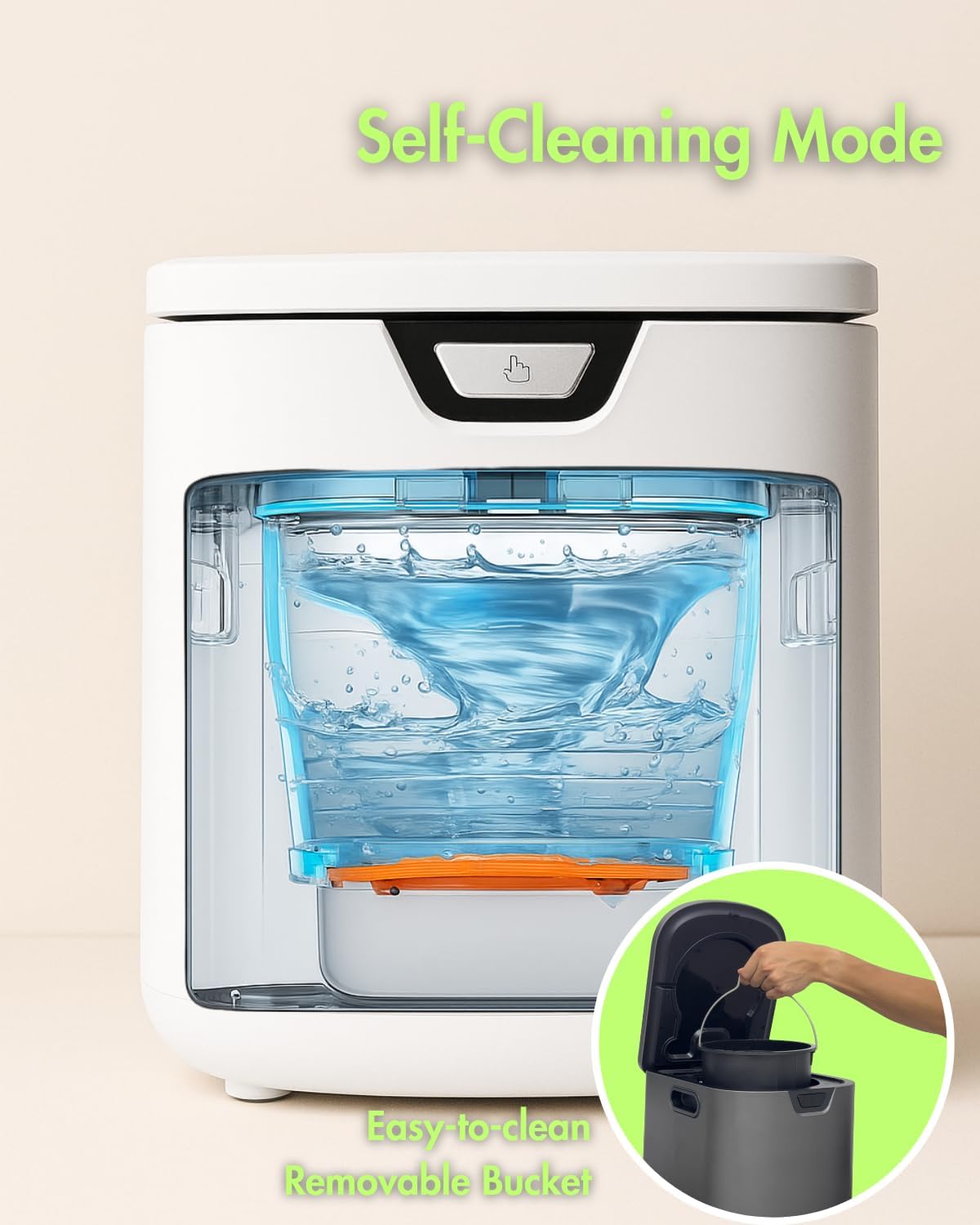 Electric Composter for Kitchen, Compost Bin - 4L Large Capacity, 3 Processing Modes, 3 Capacity Options, 2 Carbon Filters, Auto-Cleaning Auto-Drying (White)