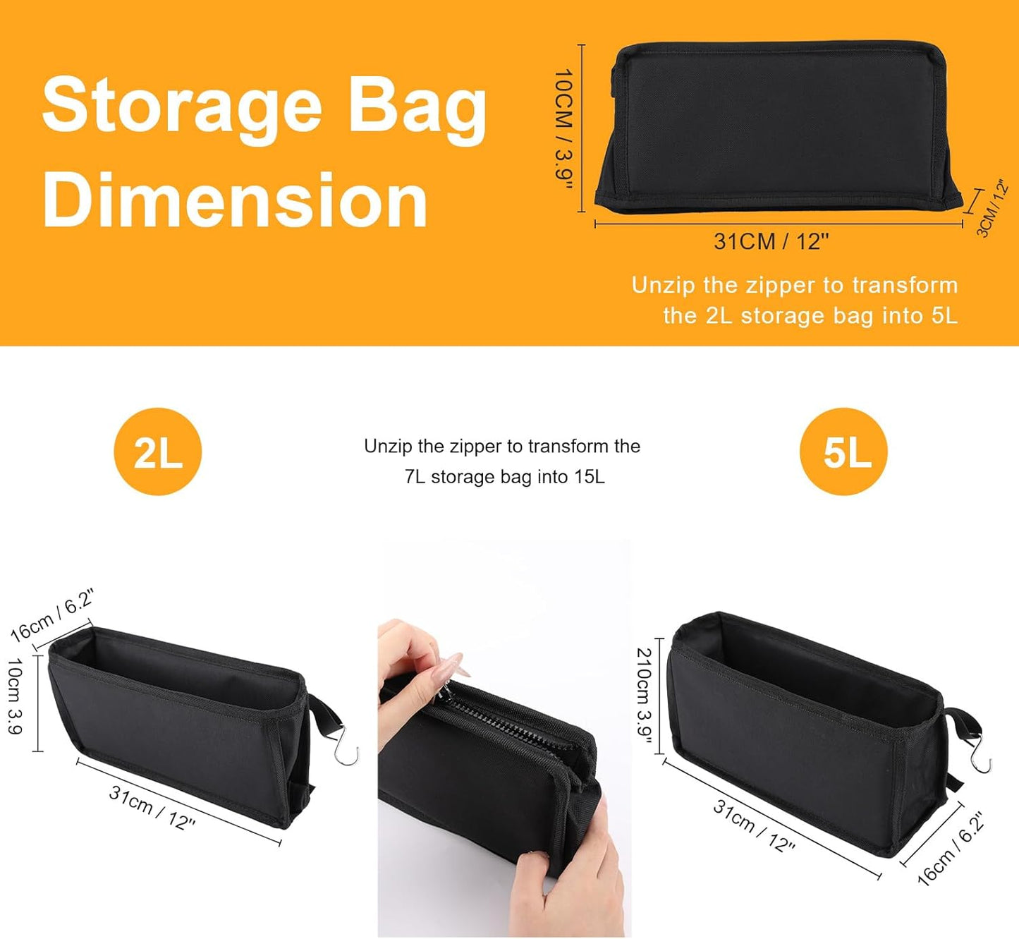 Grill Table Folding Table with 2 Wing Panels 4FT+1.77 FT with with 1×2/5 L Storage Bag Mesh Desktop 3 Height Adjustable Portable Grill for Outdoor Indoor Beach BBQ Picnic Travel RV Black