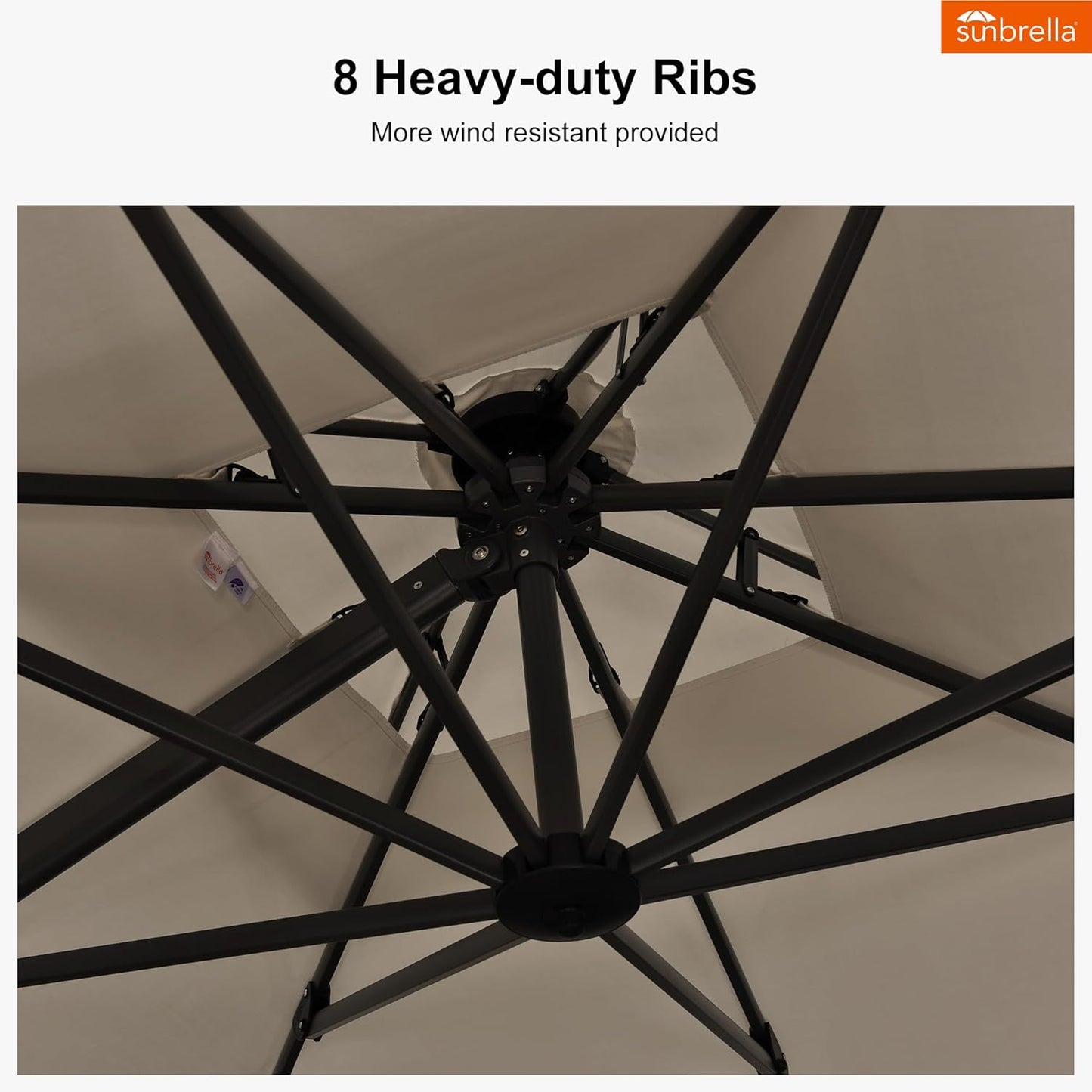 PURPLE LEAF Cantilever Umbrella Outdoor Double Top Deluxe 10 Feet Square Patio Offset Hanging Square Umbrella for Garden Pool Backyard Cast Ash