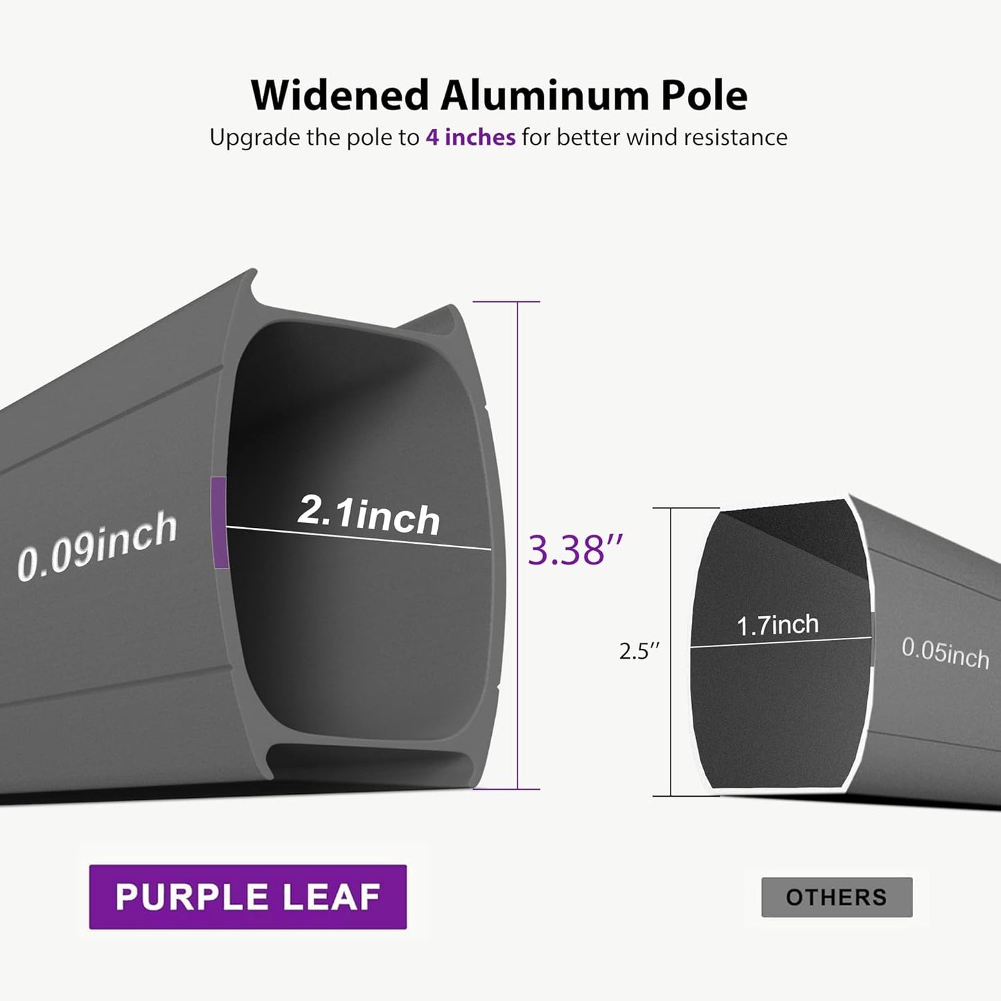 PURPLE LEAF Cantilever Umbrella 9' X 12' Outdoor Patio Rectangular Double Top Large Heavy Duty 360° Rotation Offset Umbrella for Outside Deck Backyard Garden Pool Canvas Natural