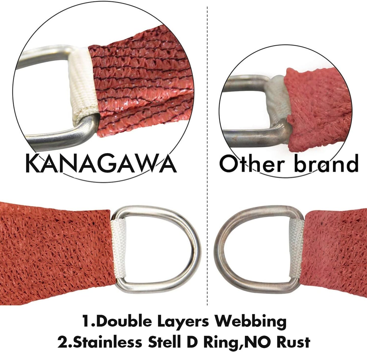 KANAGAWA 6'X10' Rust Red Custom Size Sun Shade Sail Rectangle UV Block Canopy Cover for Patio Backyard Lawn Garden Outdoor (Customized Available)