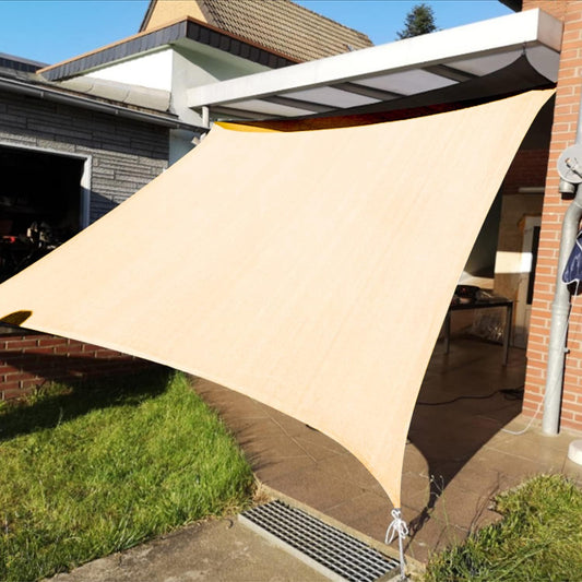 KANAGAWA 18'X18' Cream Custom Size Sun Shade Sail Square UV Block Canopy Cover for Patio Backyard Lawn Garden Outdoor (Customized Available)