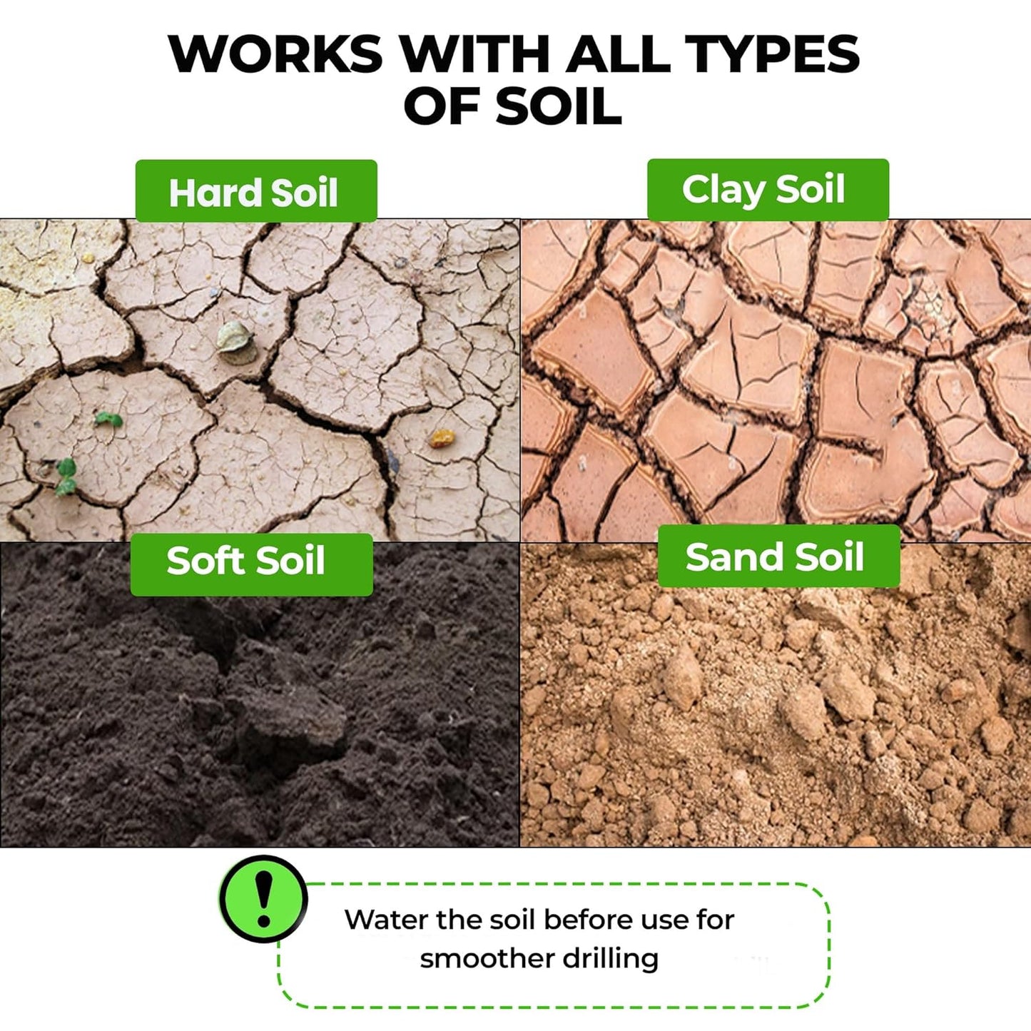 K-Brands Auger Drill Bit for Planting – 2 x 32 Inch -No Squat Garden Spiral Hole and Bulb Planter Tool for Umbrella Holes - Compatible with 3/8 Inch Hex Drive