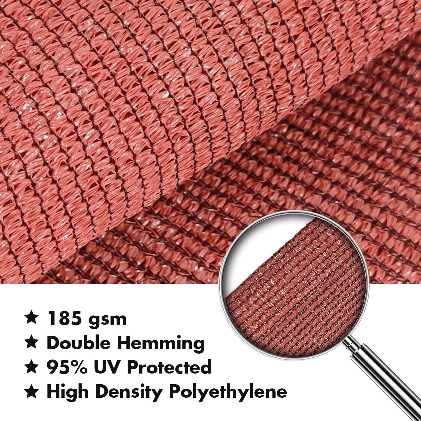 KANAGAWA 12'X20' Rust Red Custom Size Sun Shade Sail Rectangle UV Block Canopy Cover for Patio Backyard Lawn Garden Outdoor (Customized Available)