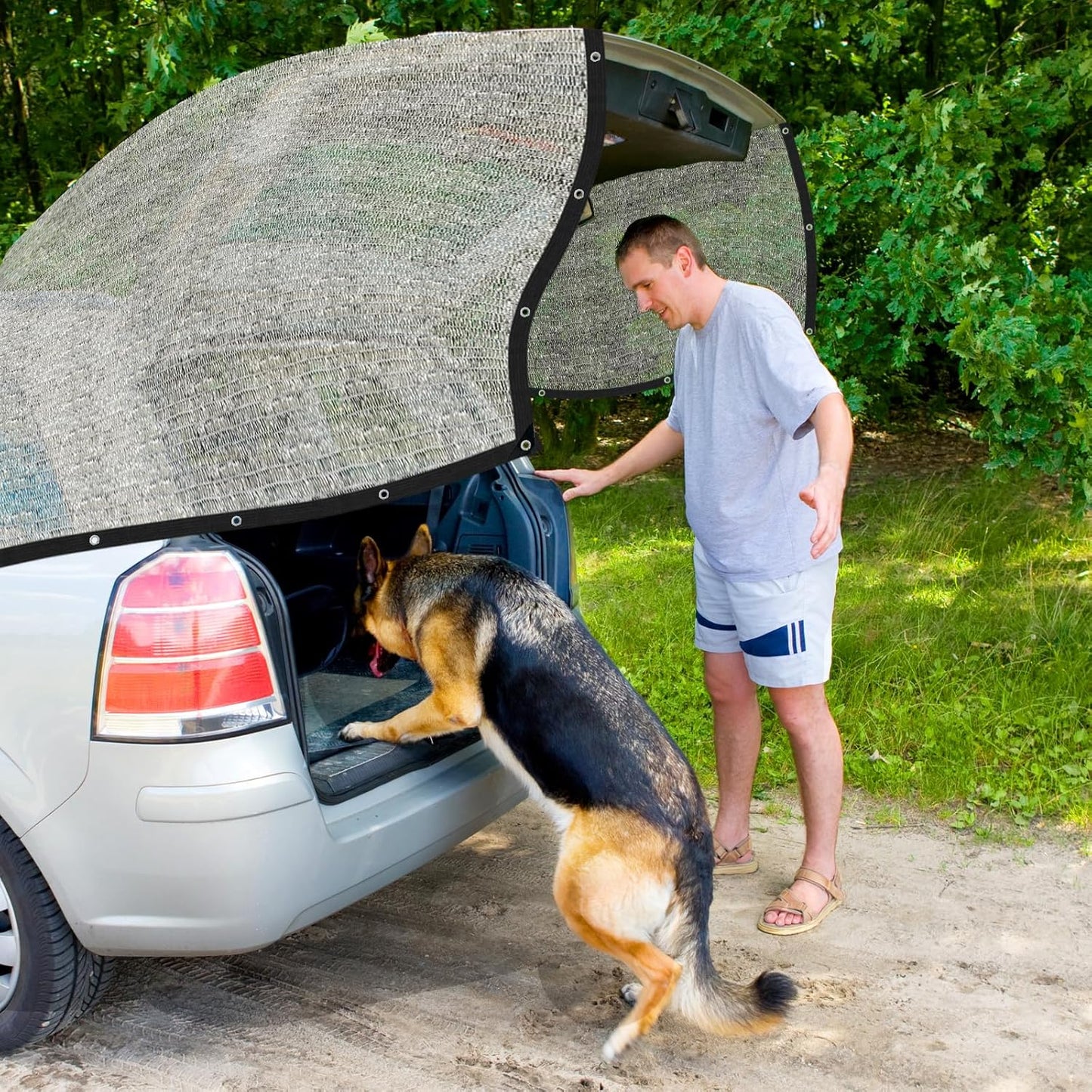 Shade Cloth-80% Aluminum Sunblock Neting,Durable Mesh Tarp with Grommets,Shade Cloth for Garden,Car, Outdoor Pergola,Greenhouse,Chicken Coop and Dog Kennel(Silver)
