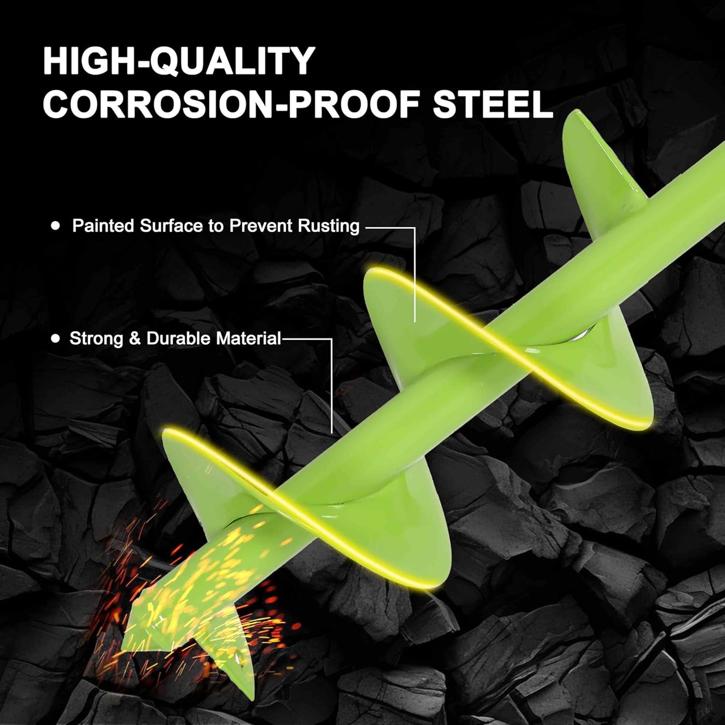 TCBWFY Auger Drill Bit for Planting 3.5"x16",Extended Length Garden Auger Spiral Drill Bit for Planting Bulbs Flowers,Planting Auger for Drill Post Hole Digger for 3/8”Hex Drive