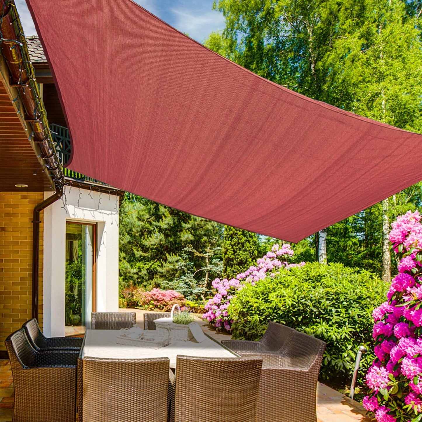 KANAGAWA 9'X13' Rust Red Custom Size Sun Shade Sail Rectangle UV Block Canopy Cover for Patio Backyard Lawn Garden Outdoor (Customized Available)