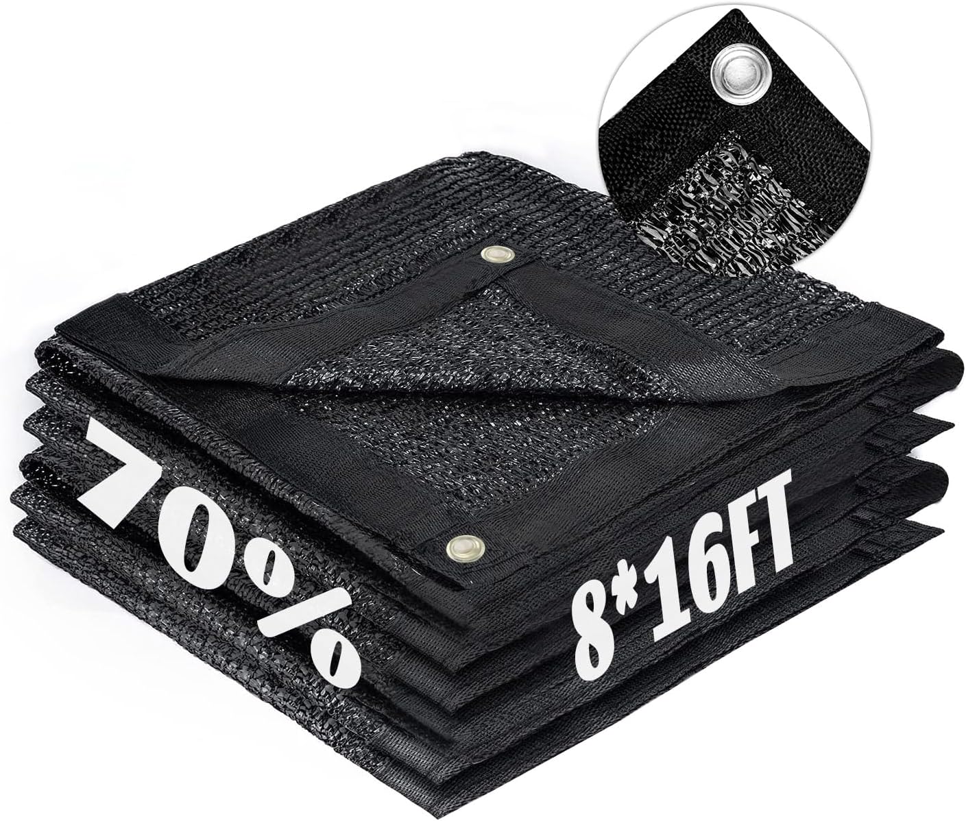 LOVE STORY 8x16FT 70% Black Shade Cloth Sun Shade Net with Grommets Sunblock Net Mesh Tarp for Garden,Plants Cover,Greenhouse and Patio