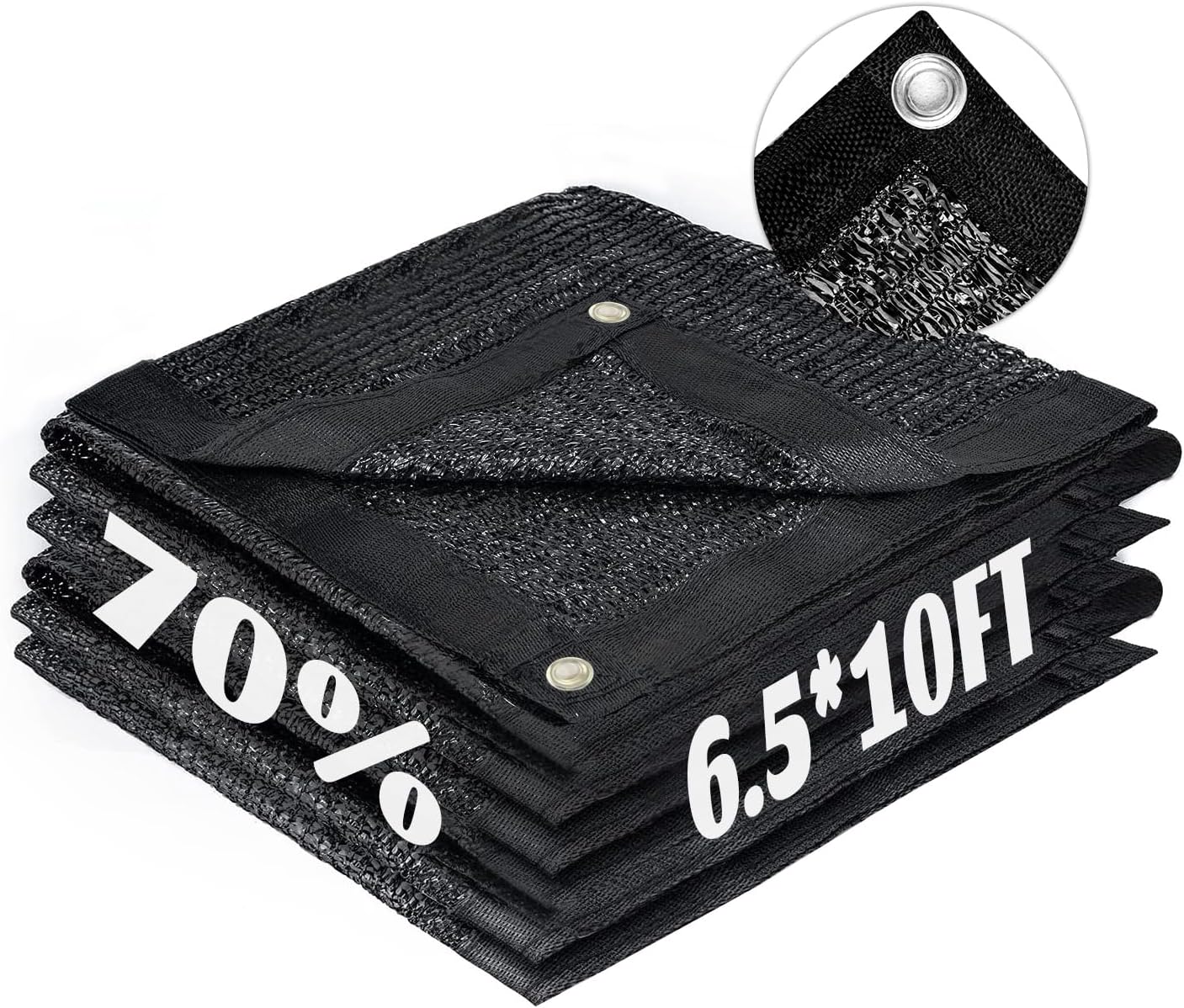 LOVE STORY 6.5x10FT 70% Black Shade Cloth Sun Shade Net with Grommets Sunblock Net Mesh Tarp for Garden,Plants Cover,Greenhouse and Patio