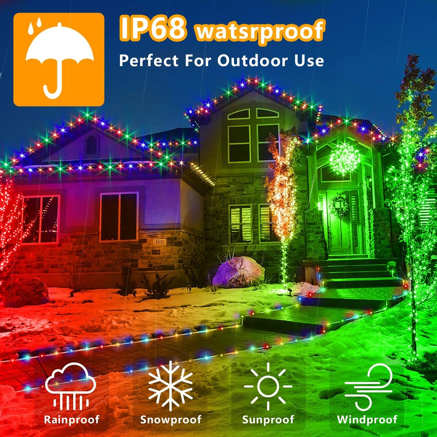 RGBW LED Rope Lights Outdoor with USB Powered, 33Ft 100 LED String Lights Indoor with Remote, 20 Color Changing Fairy Lights for Outside Garden Party Wedding Christmas