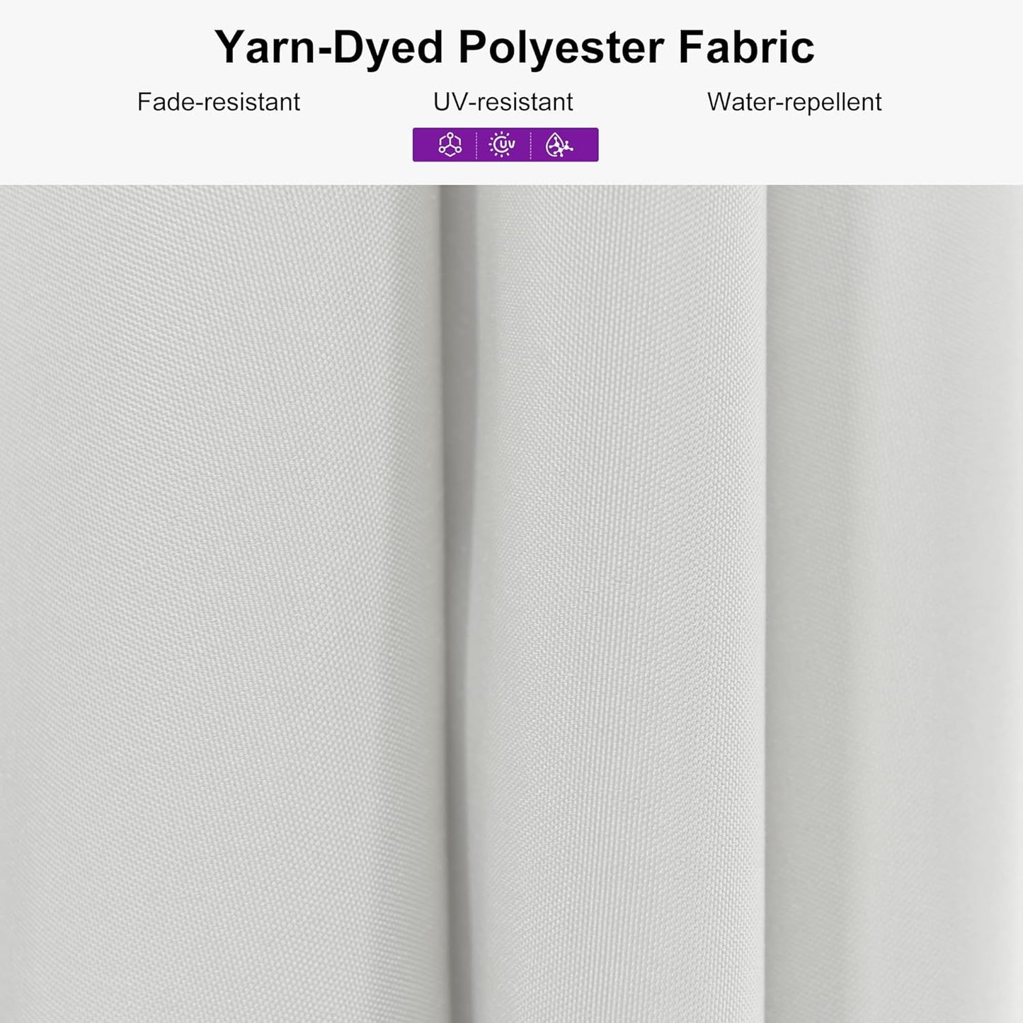 PURPLE LEAF 11 Feet Patio Umbrella Outdoor Table Umbrella Round Aluminum Market Umbrella with 8 Sturdy Ribs & Crank Commercial Outdoor Umbrellas for Garden Deck Patio, Cream