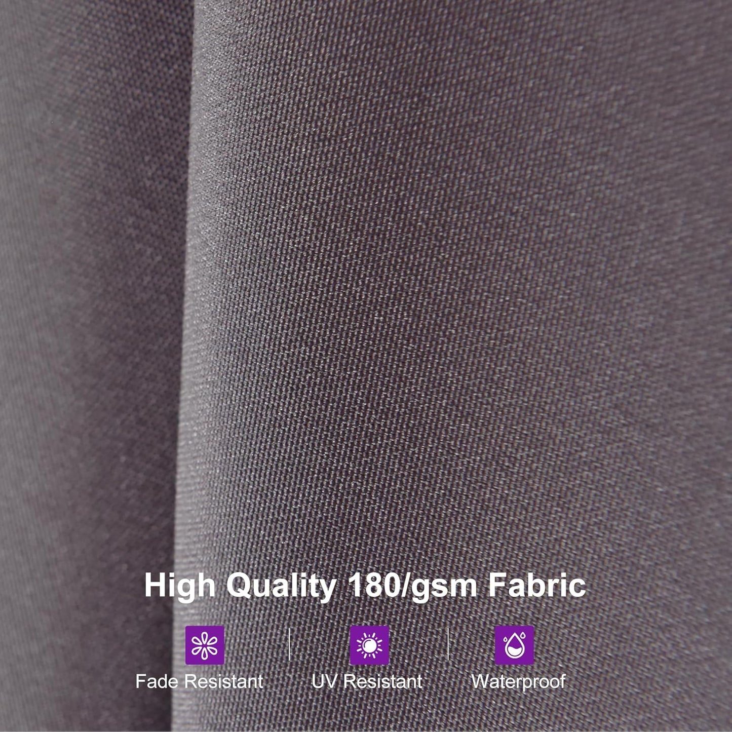 PURPLE LEAF 14ft Patio Market Umbrella Outdoor Double-Sided Umbrella with Base and Crank Rectangle Table Umbrella for Pool Deck Garden, Light Grey