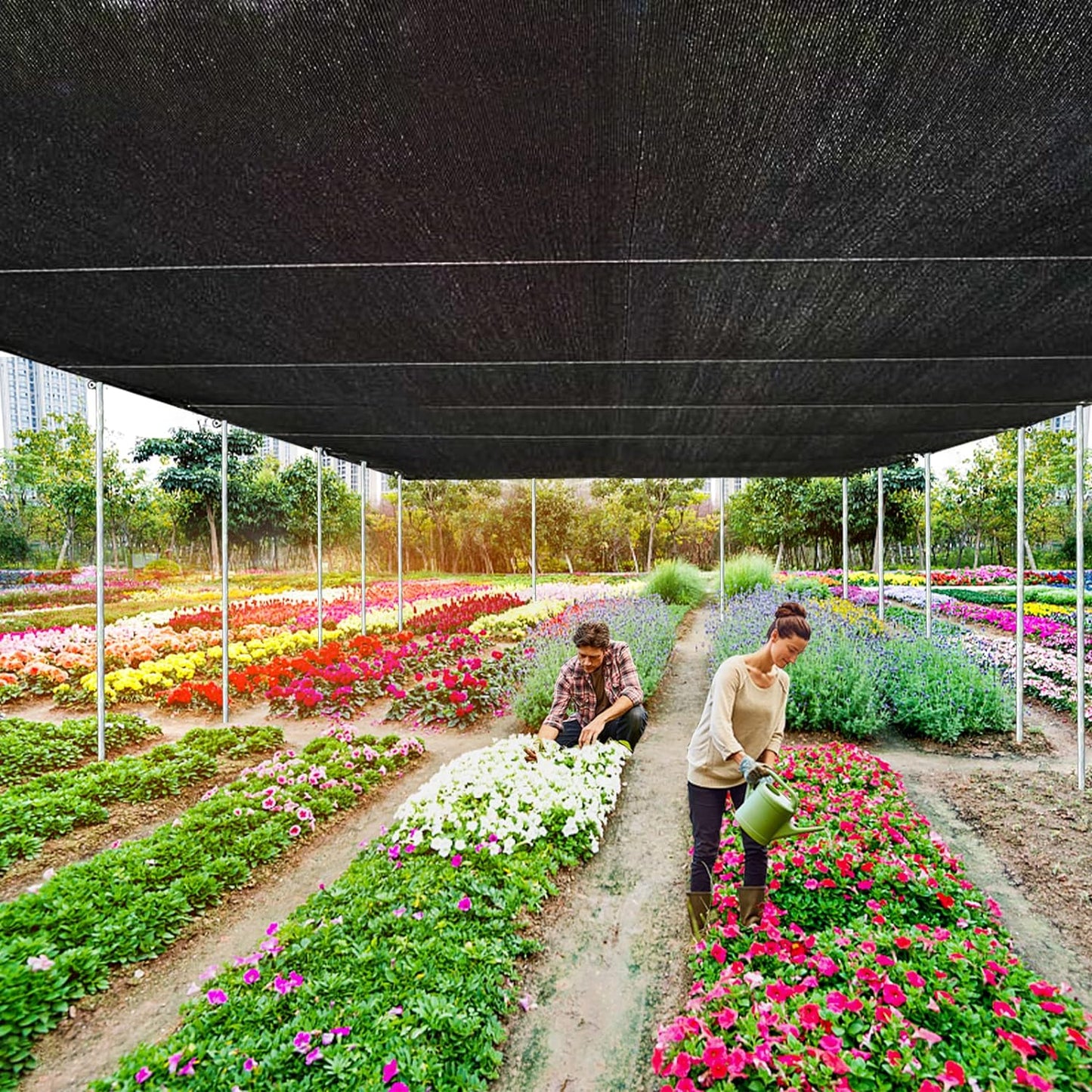 QLOFEI 18 x 24 FT Shade Cloth for Garden, 80% Sunblock Shade Neting Cover with Grommets, Sun Screens for Patio Plants Greenhouse, Mesh Tarp for Kennel Chicken Coop Pergola Outdoor